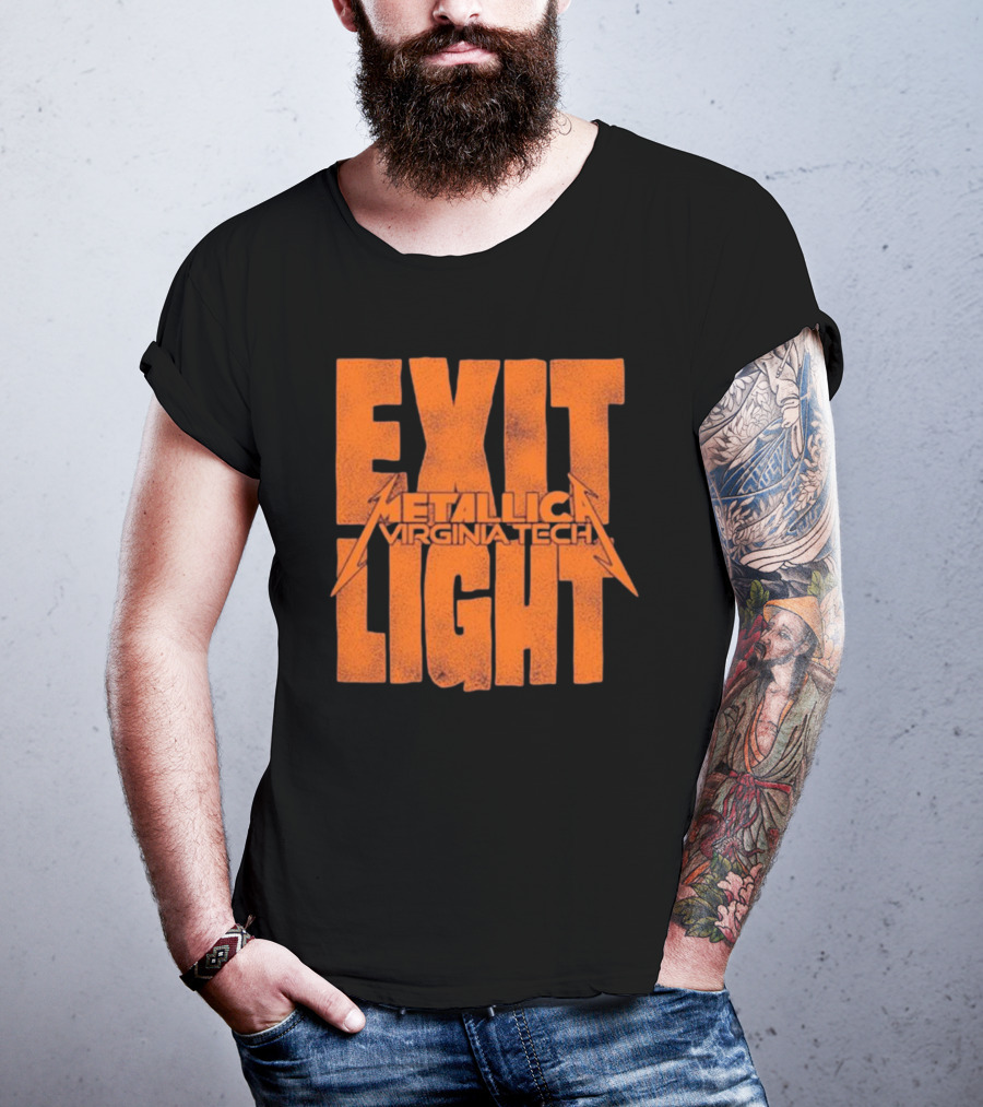 EXIT LIGHT METALLICA VIRGINIA TECH RETRO BRAND MAROON HOKIES T-Shirt
