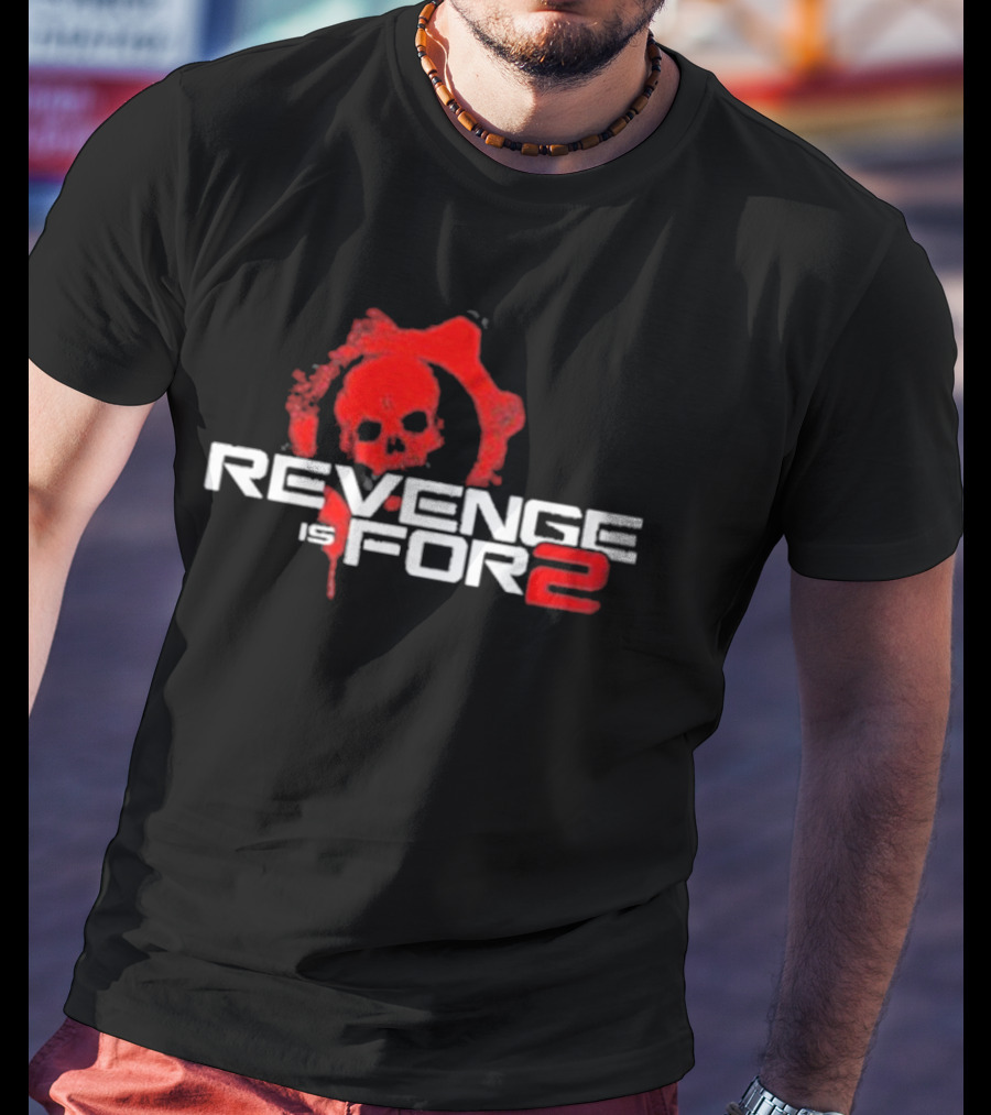 Revenge For 2 Skull Emblem Blood Splatter T-Shirt