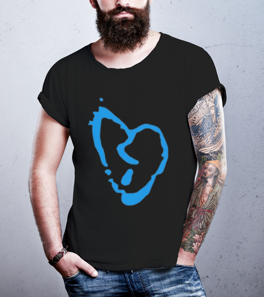 Revenge Lightning Heartbreak Blue Broken Heart Outline T-Shirt