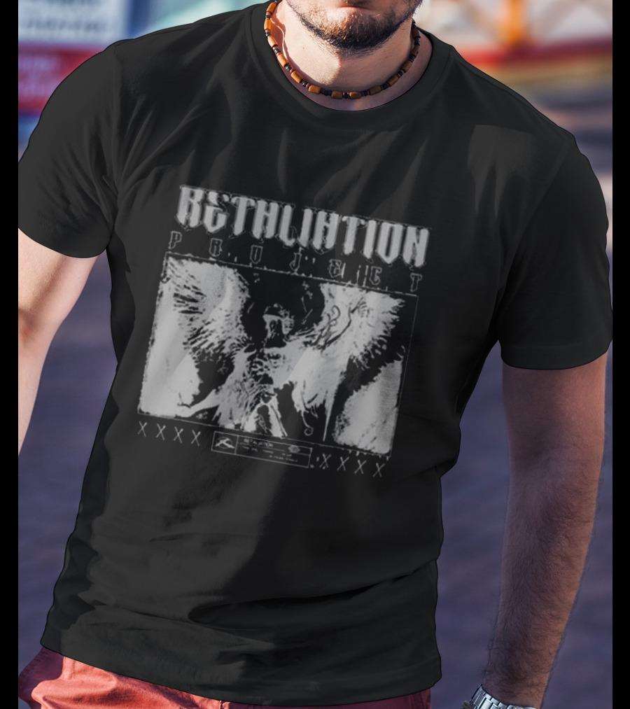 Absolution Project Winged Figure Skull Motif XXXX Fear Retaliation T-Shirt