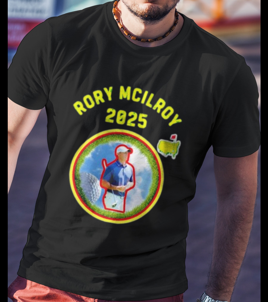 Rory McIlroy 2025 Masters Tournament Vintage Golf Circle Clouds Fairway T-Shirt