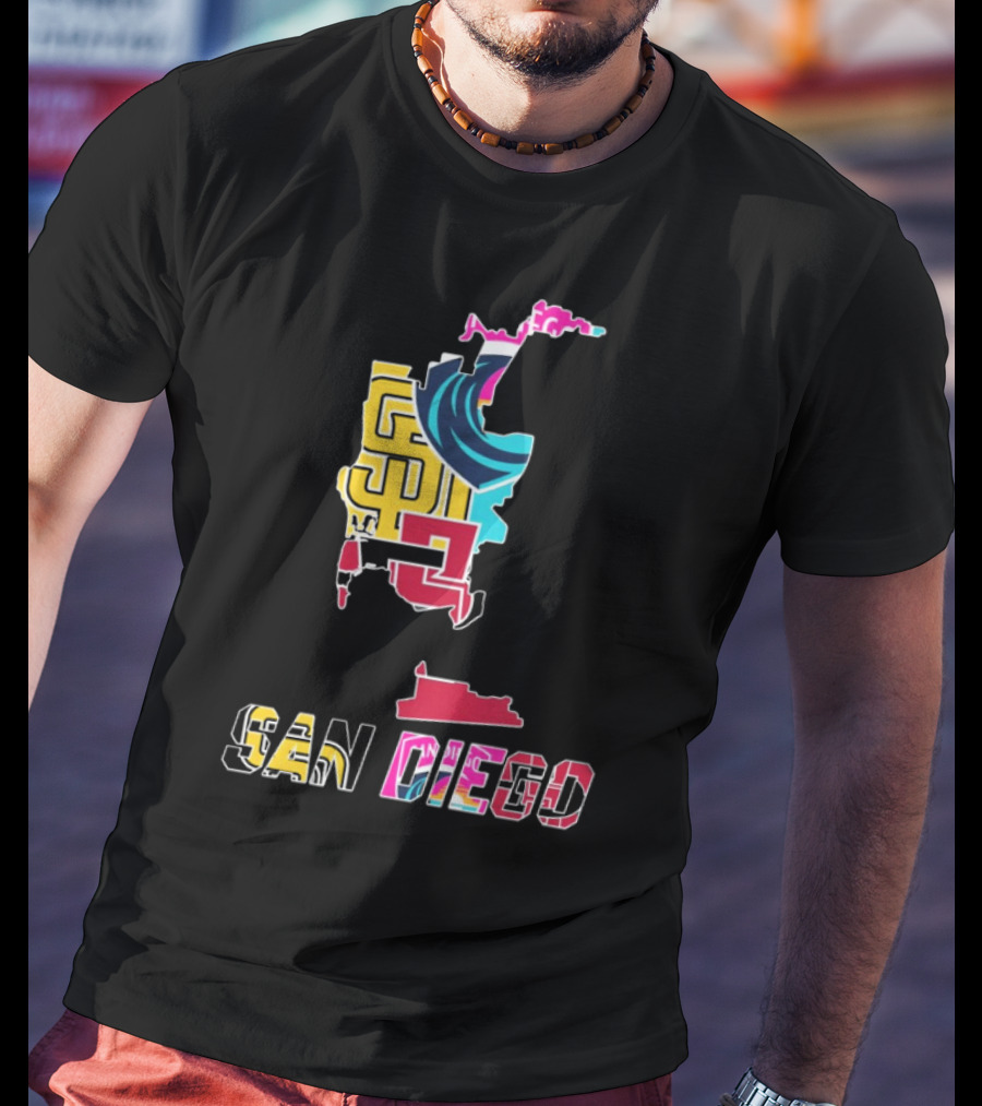San Diego Padres Aztecs Wave Sports Team T-Shirt