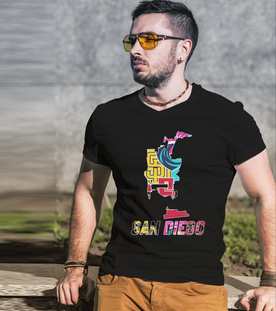San Diego Padres Aztecs Wave Sports Team T-Shirt