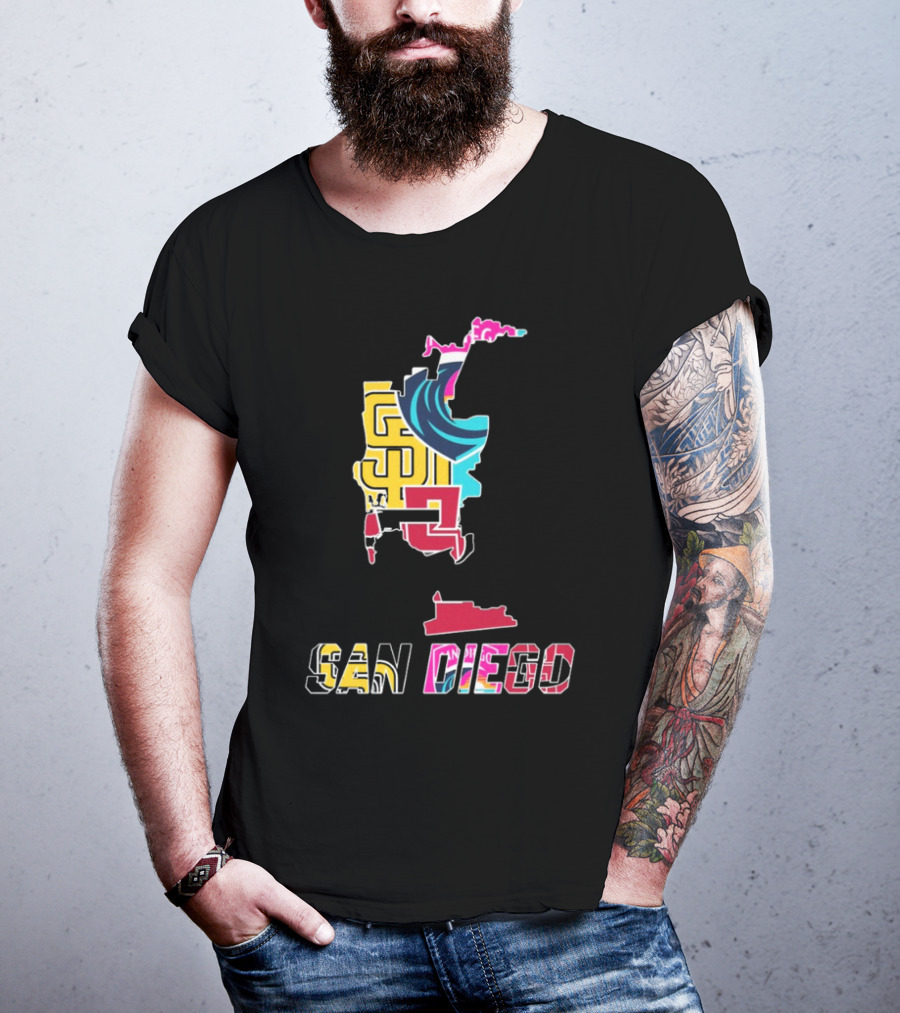 San Diego Padres Aztecs Wave Sports Team T-Shirt