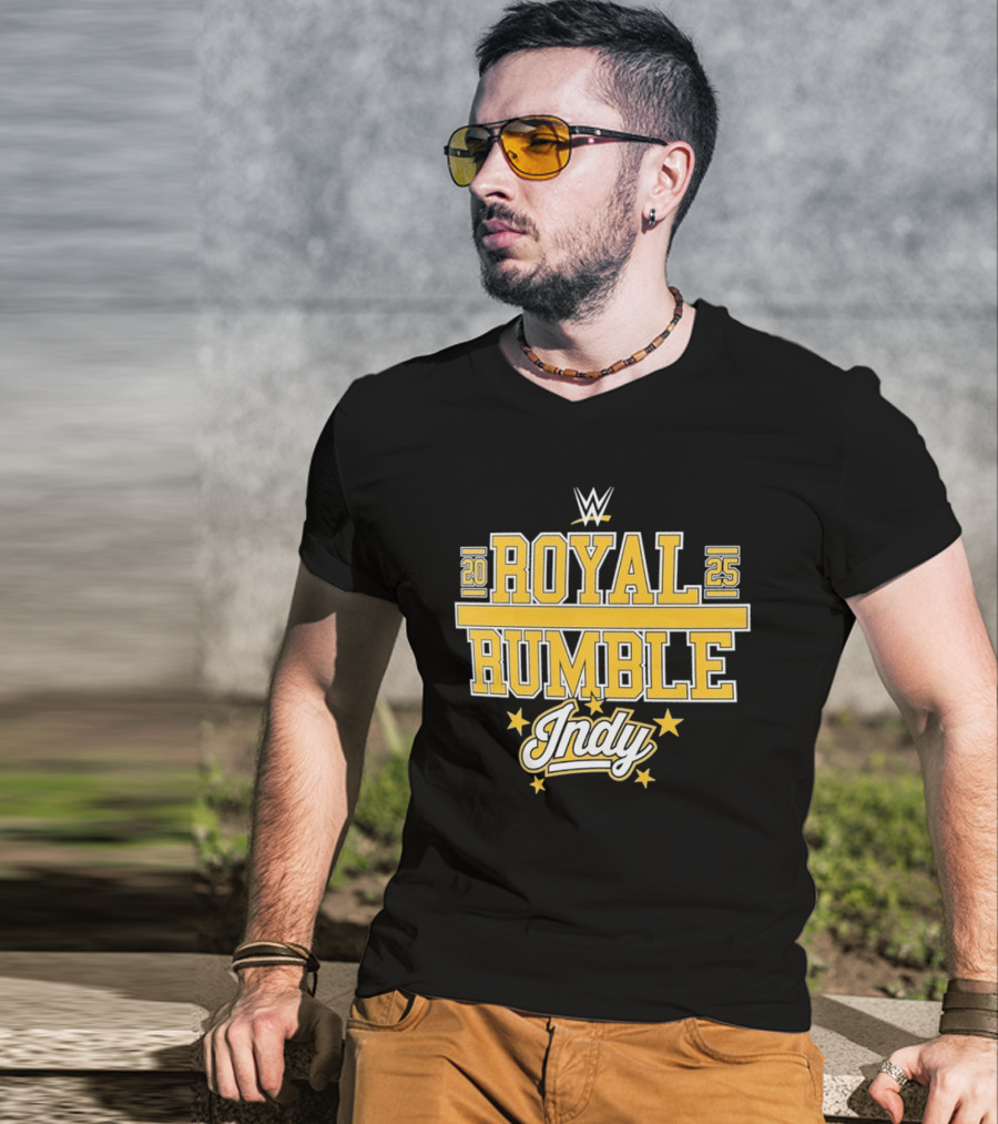 WWE Royal Rumble 2025 Indy Gold Stars T-Shirt