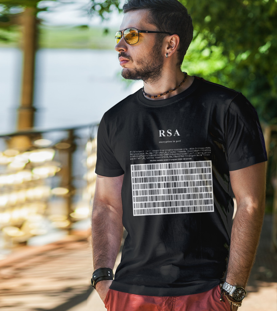 RSA Warning This Is A Munition Encryption Export Controlled Barcode Style T-Shirt