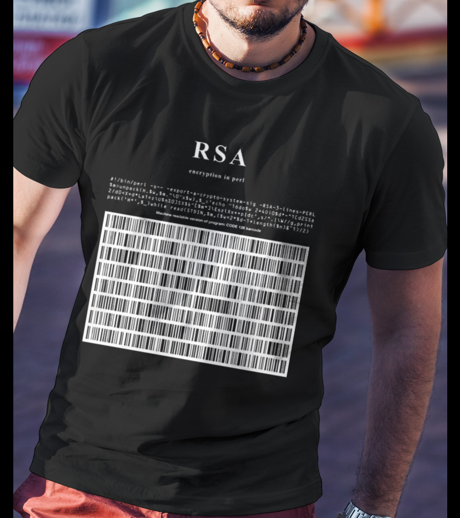 RSA Warning This Is A Munition Encryption Export Controlled Barcode Style T-Shirt