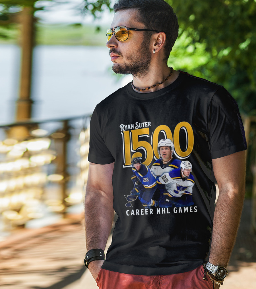 Ryan Suter St. Louis Blues 1500 Career NHL Games Celebration T-Shirt
