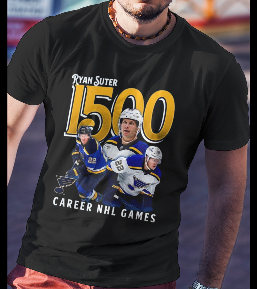Ryan Suter St. Louis Blues 1500 Career NHL Games Celebration T-Shirt