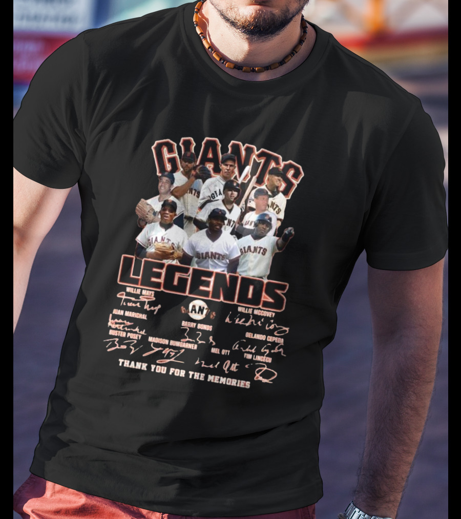 San Francisco Giants Legends Thank You For The Memories Signatures 2025 T-Shirt