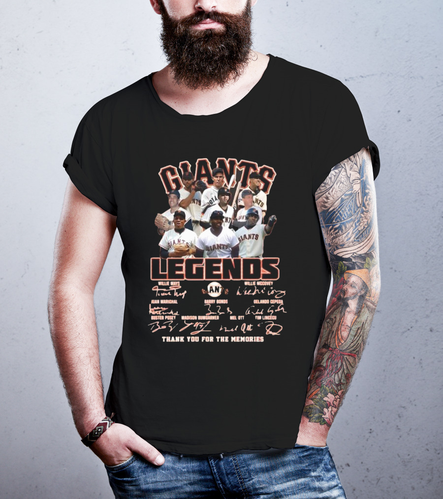 San Francisco Giants Legends Thank You For The Memories Signatures 2025 T-Shirt