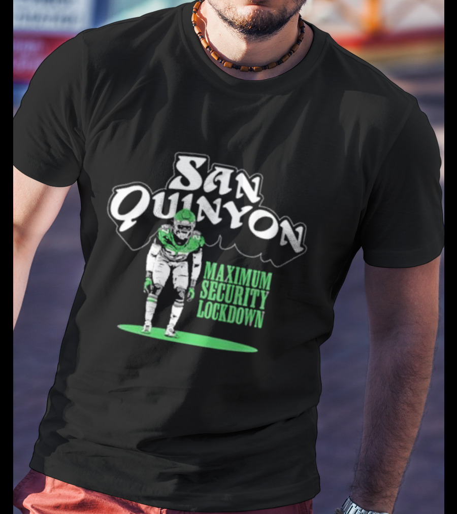 San Quinyon Maximum Security Lockdown Football Player T-Shirt
