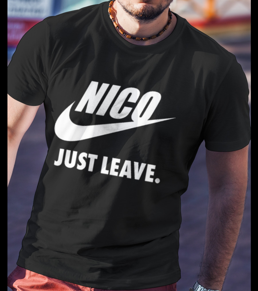 Nico Just Leave Swoosh Parody T-Shirt