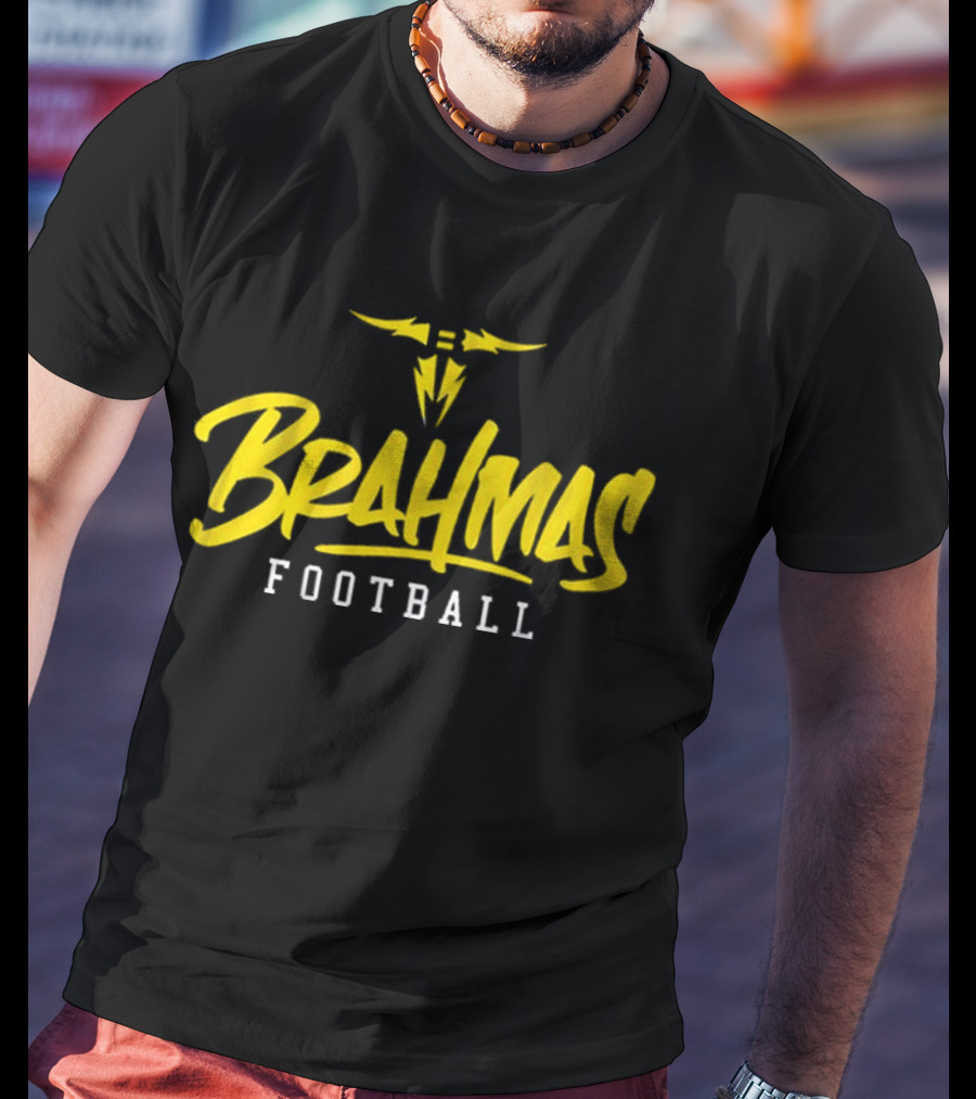 Brahmas Football San Antonio Stylized Text T-Shirt