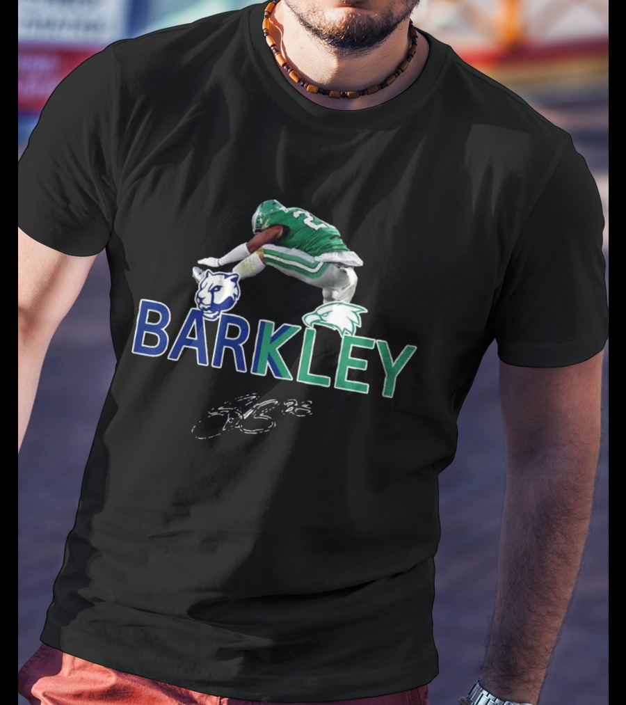 Saquon Barkley Penn State Eagles Hurdle Signature Jump T-Shirt