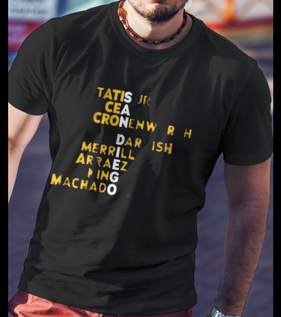 San Diego 2025 Tatis Jr Machado Darvish Merrill Arraez Cronenworth Engel黄 T-Shirt