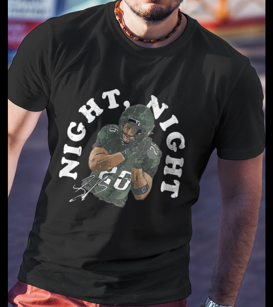 Saquon Barkley Night Night 26 Vintage Signature NFL Football Graphic T-Shirt