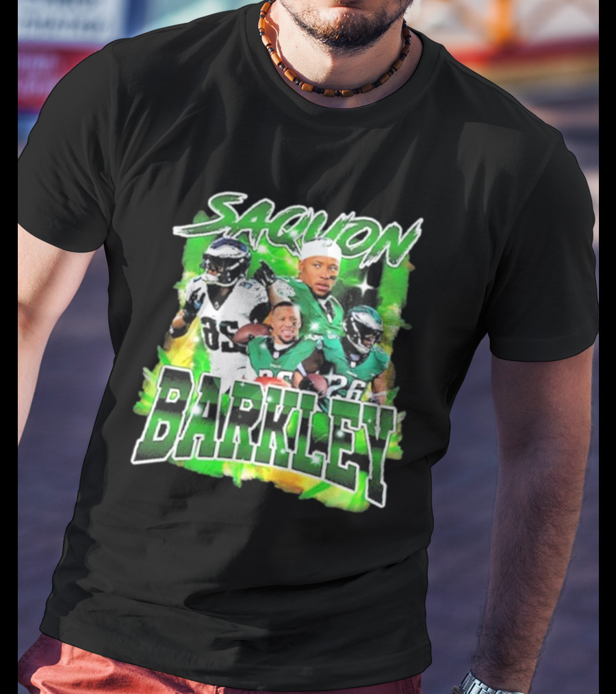Saquon Barkley Dynamic Football Montage T-Shirt