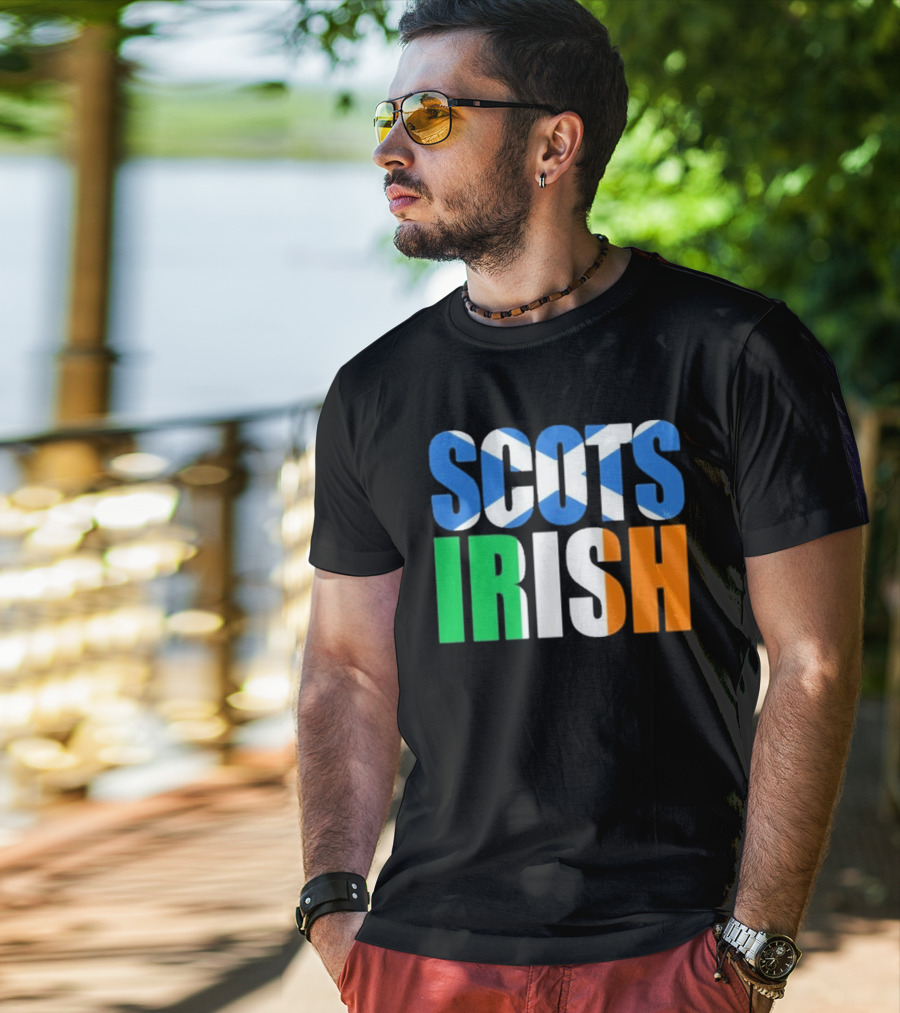Scots Irish Flag Scottish Saltire Irish Tricolor T-Shirt