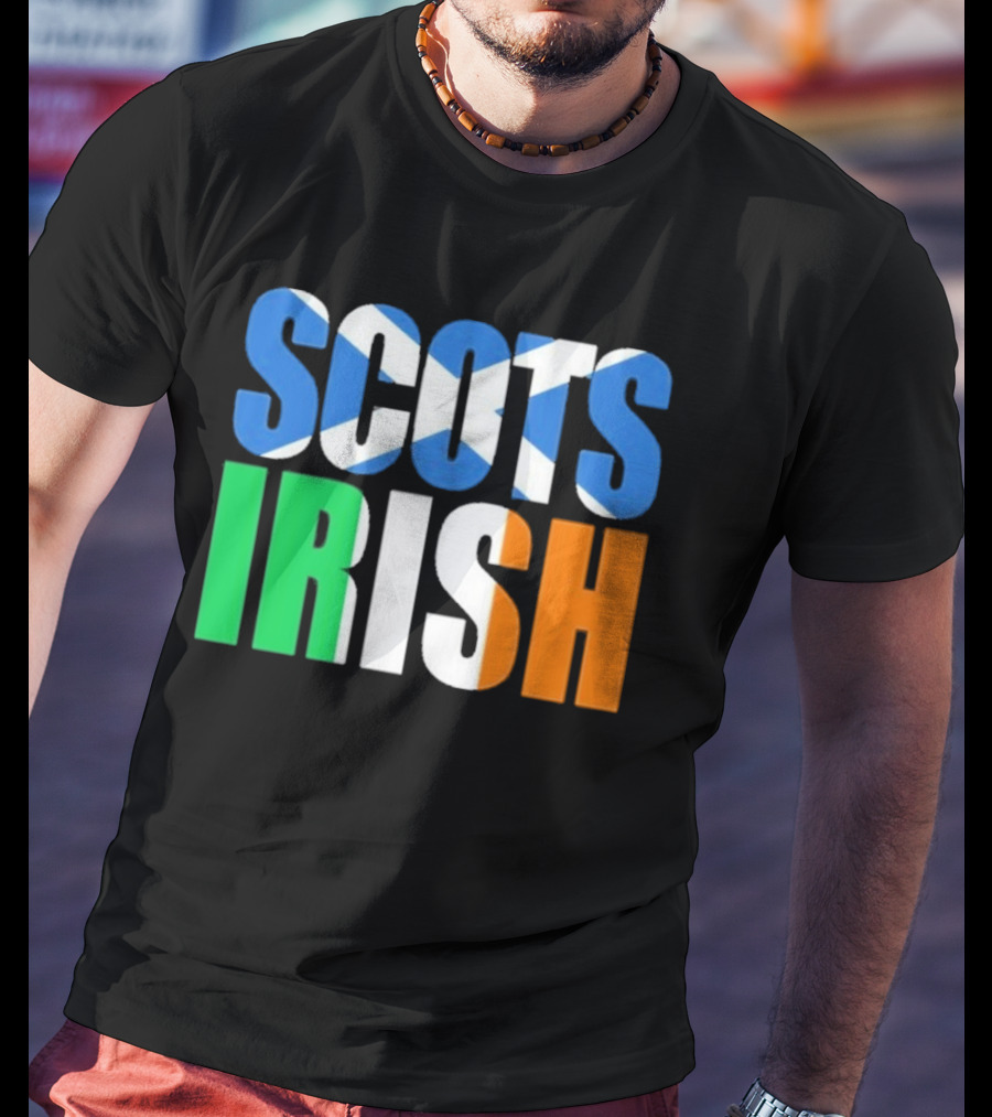 Scots Irish Flag Scottish Saltire Irish Tricolor T-Shirt