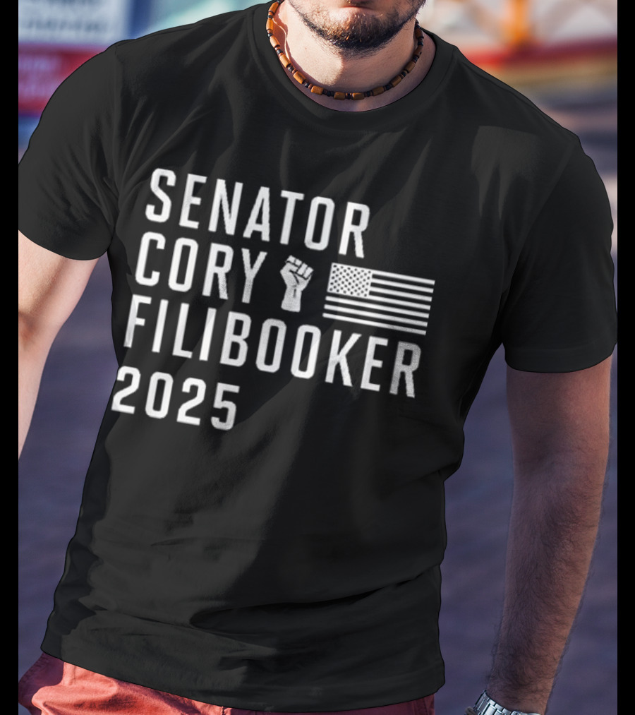 Senator Cory Filibooker 2025 Fist Flag T-Shirt