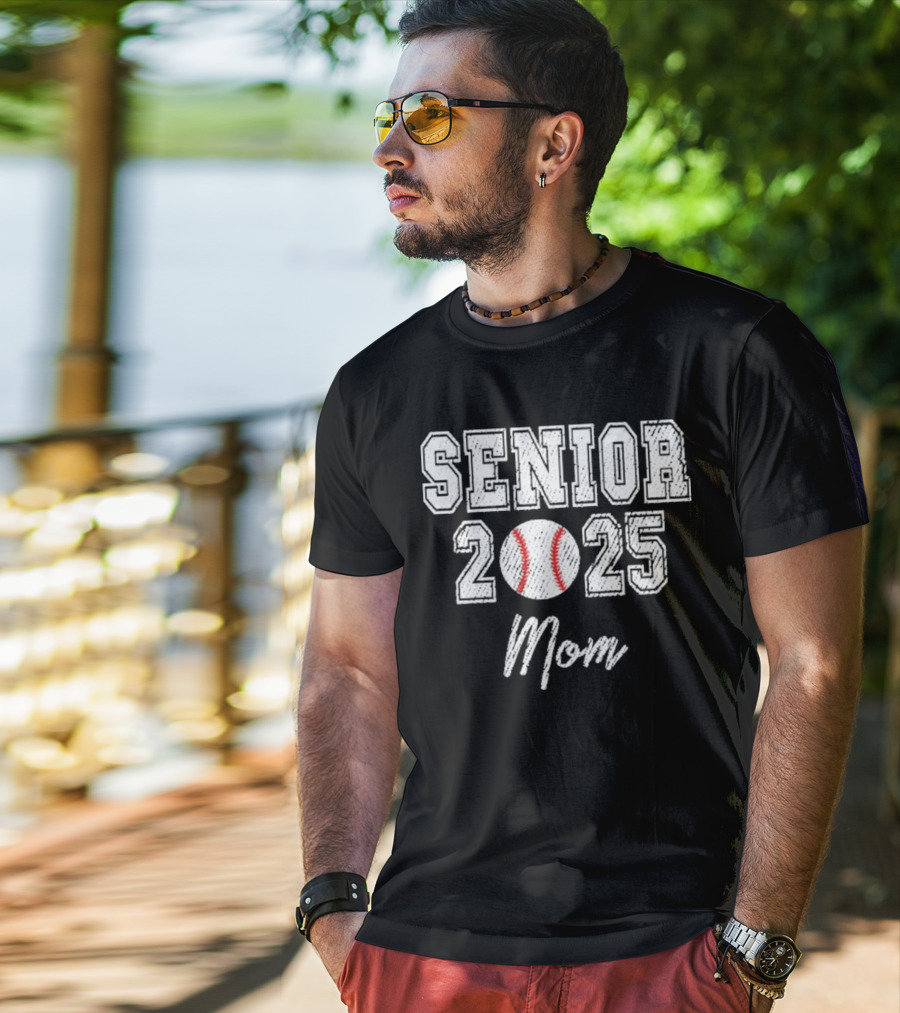 Senior 2025 Mom Baseball Theme T-Shirt