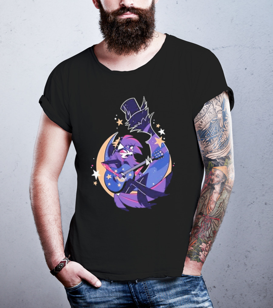 Sharkrobot I Will Be Okay Celestial Guitarist Fox In Top Hat With Stars And Moon T-Shirt