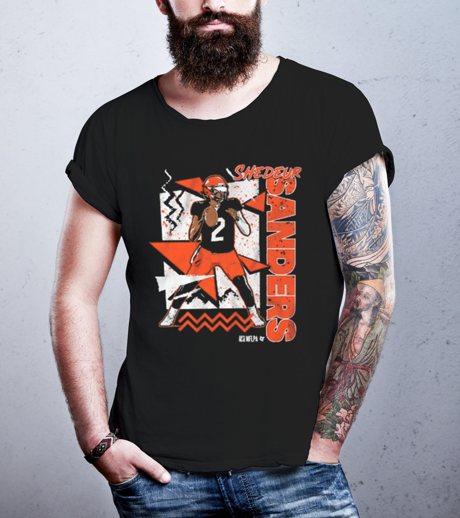 Shedeur Sanders 90s Style Retro Football Illustration T-Shirt