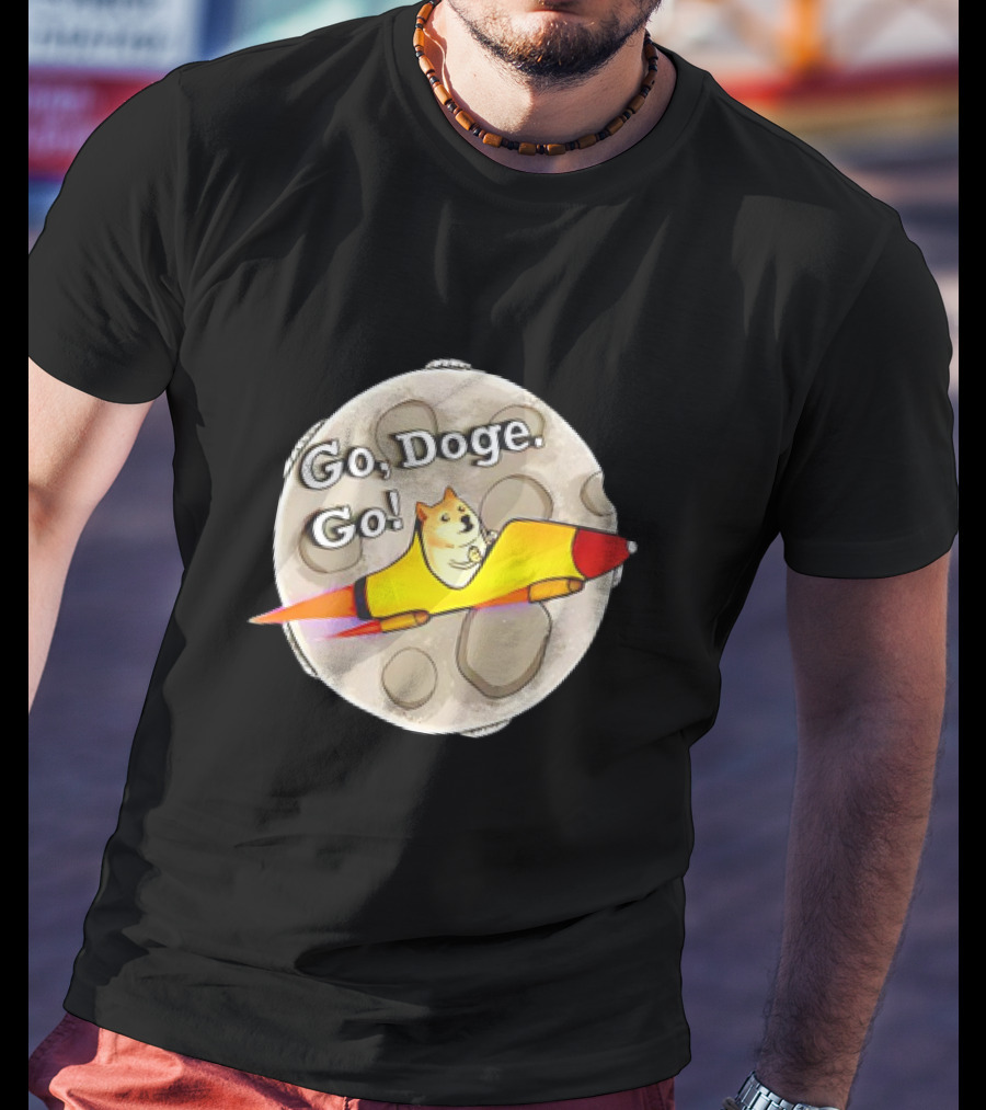 Go Doge Go Rocket Shiba Inu Moon Adventure T-Shirt