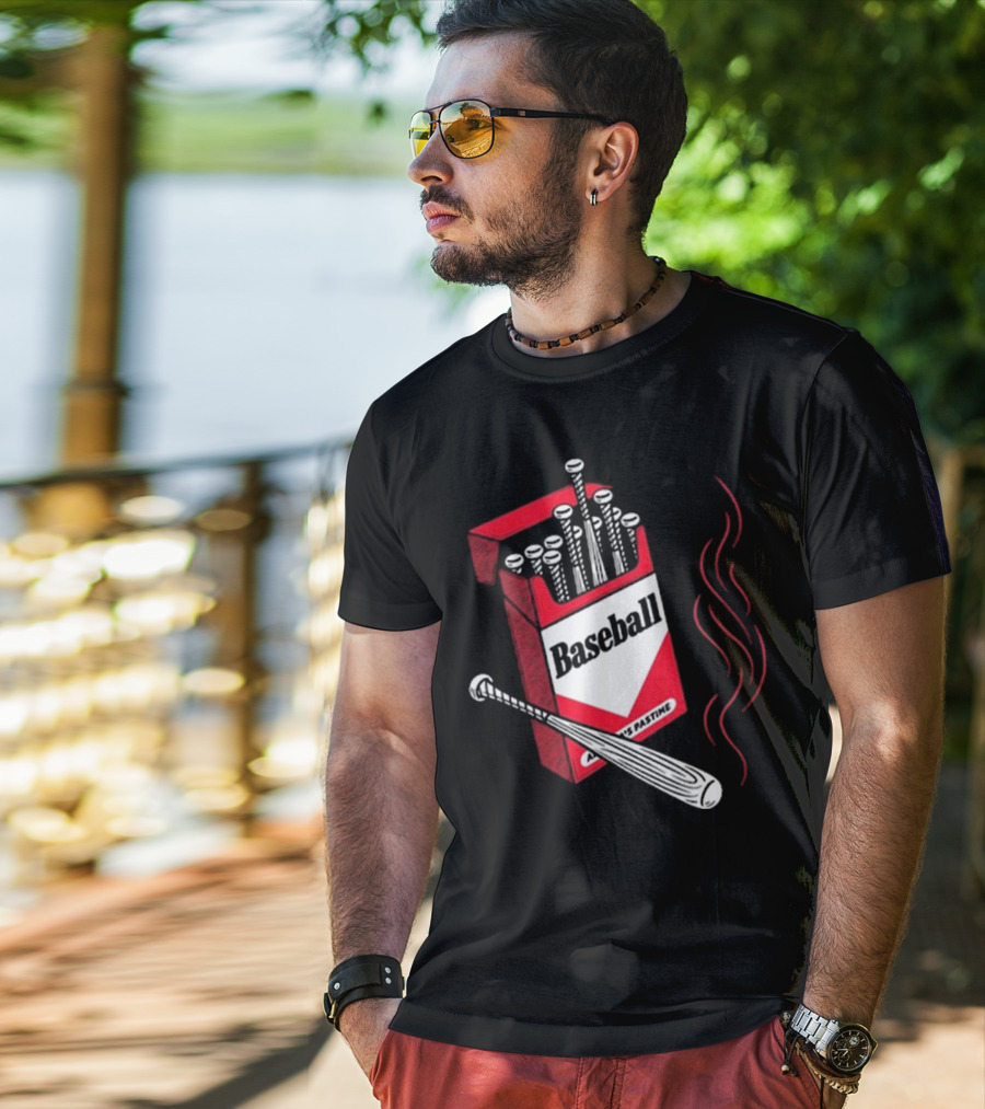 Smoking Barrels Baseball Parody Pack With Bats And Steam Imagery T-Shirt