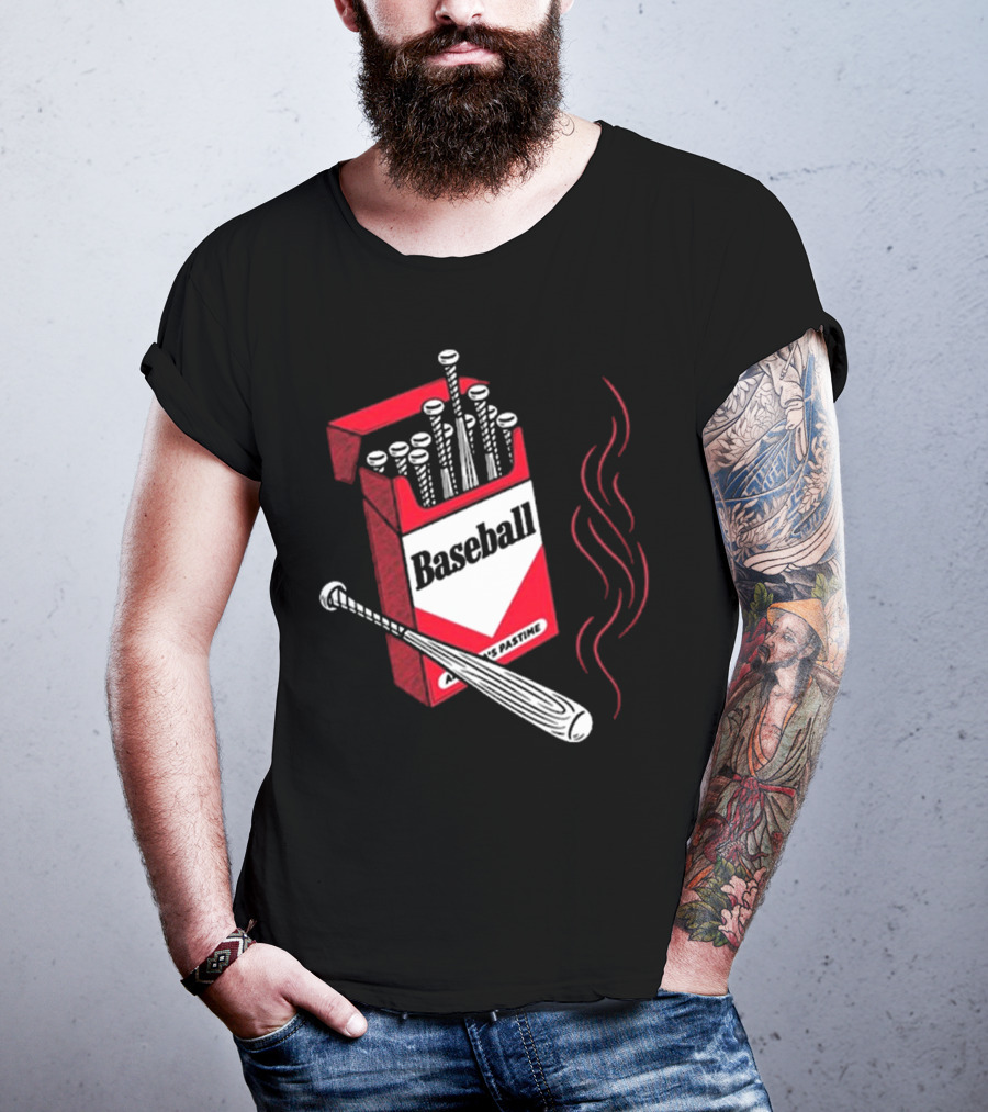 Smoking Barrels Baseball Parody Pack With Bats And Steam Imagery T-Shirt