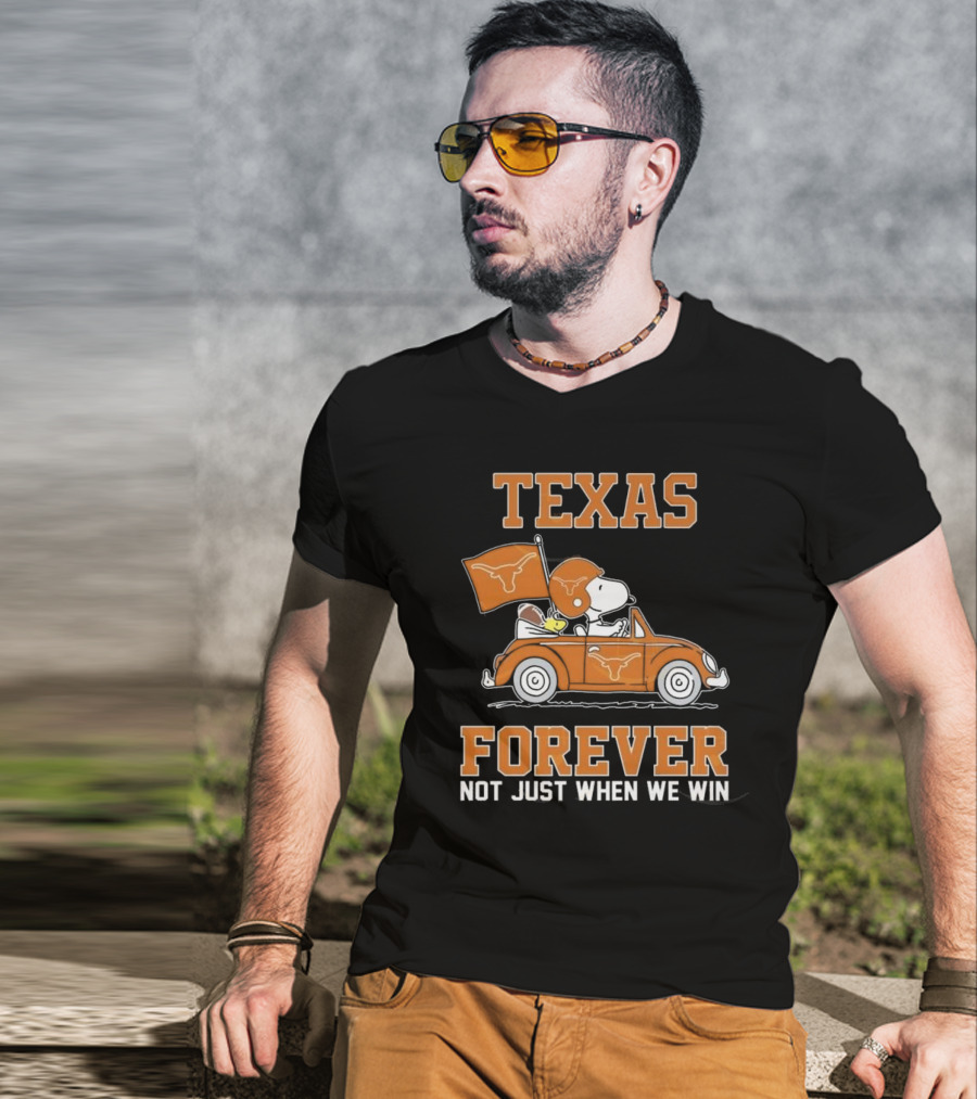 Snoopy And Woodstock Texas Longhorns Forever Not Just When We Win 2025 T-Shirt