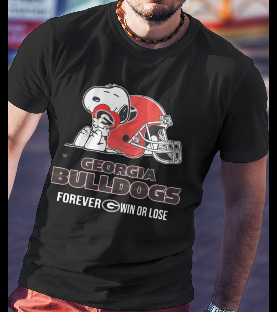 Georgia Bulldogs Snoopy Forever Win Or Lose T-Shirt