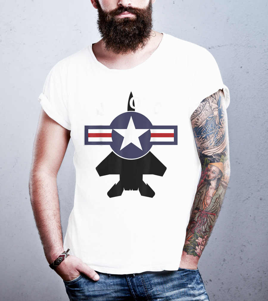 Air Force Vintage Roundel With F15 Jet T-Shirt