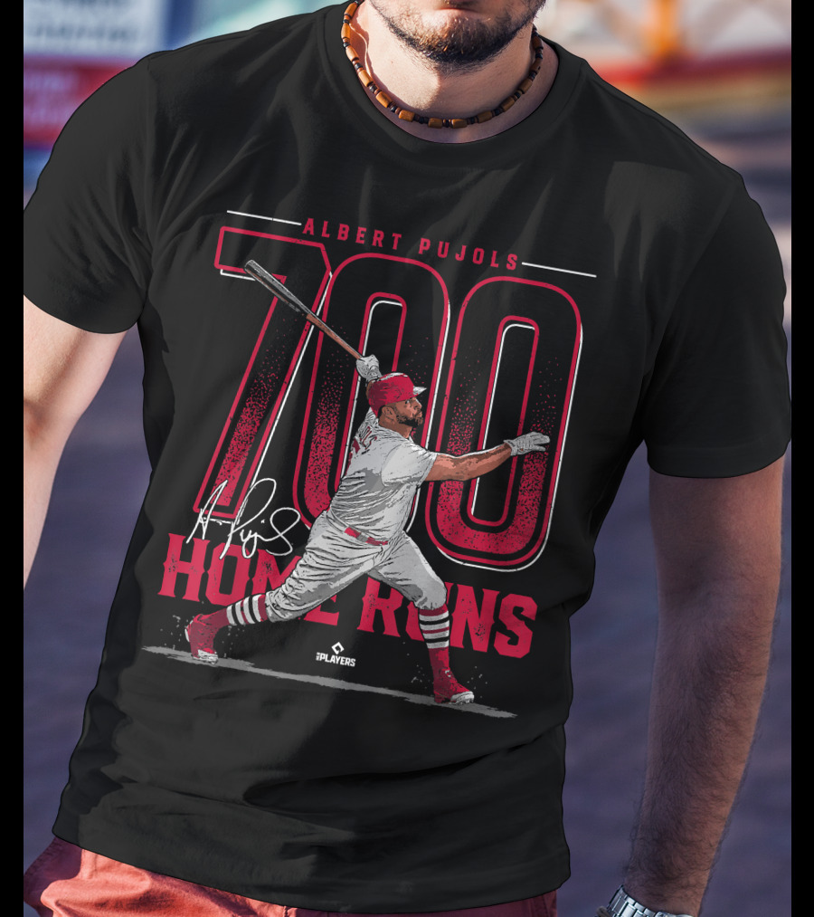Albert Pujols 700 Home Runs St Louis Baseball MLBPA Players T-Shirt