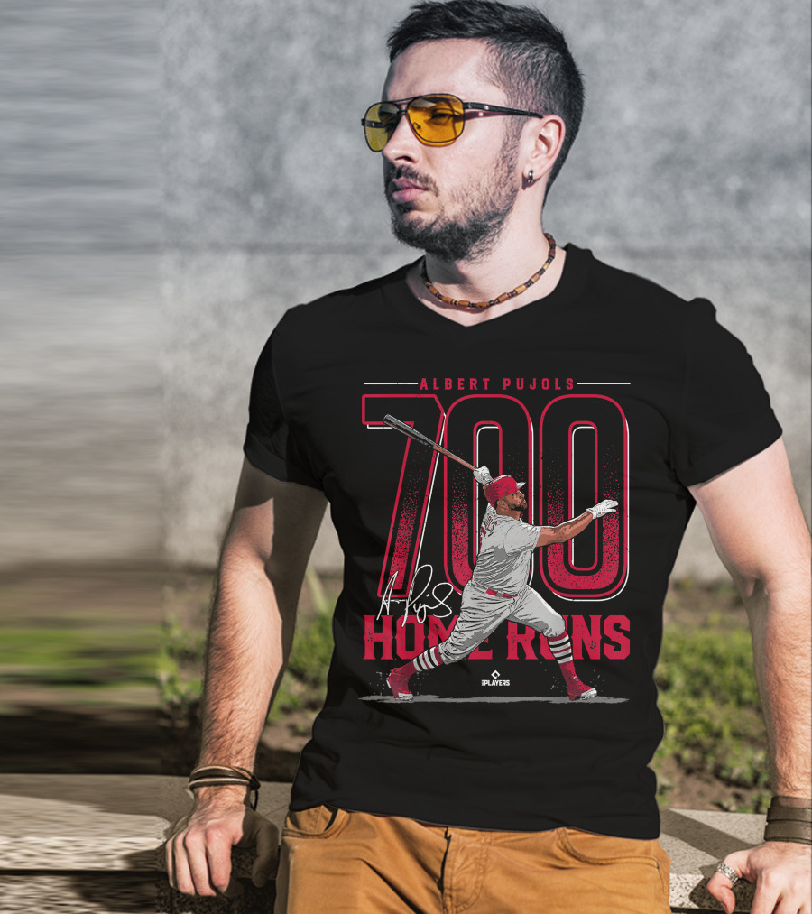 Albert Pujols 700 Home Runs St Louis Baseball MLBPA Players T-Shirt