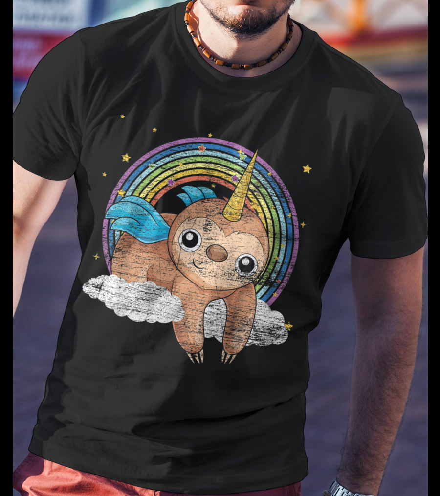 Slothicorn Unicorn Rainbow Magical Animal Zoo Lover T-Shirt