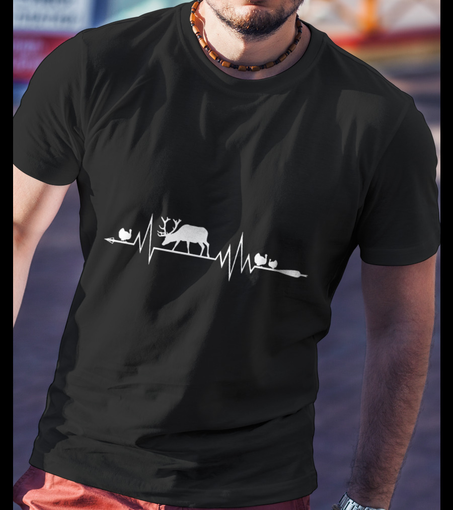 Bow Hunting Heartbeat With Deer And Arrow T-Shirt