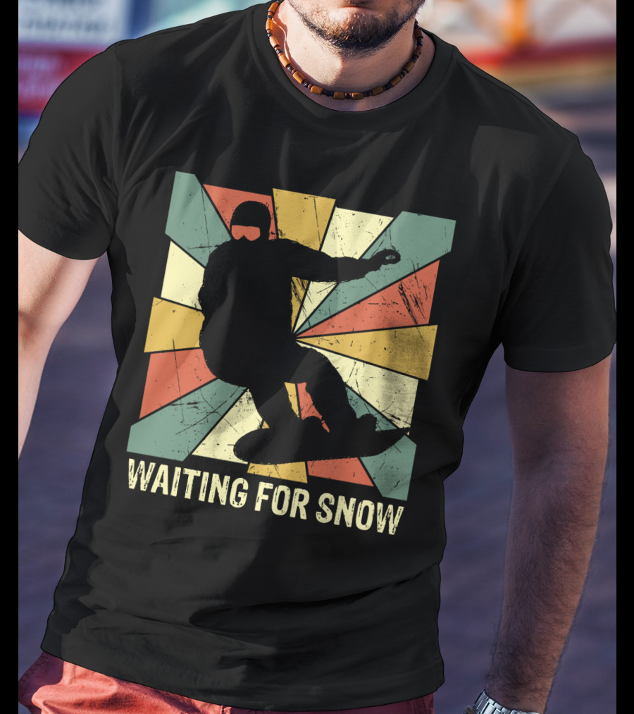 Waiting For Snow Vintage Snowboarding T-Shirt