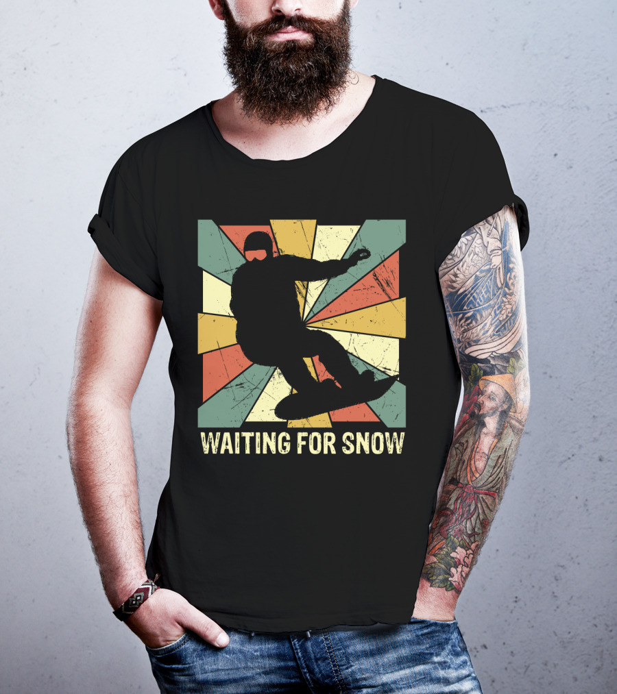 Waiting For Snow Vintage Snowboarding T-Shirt