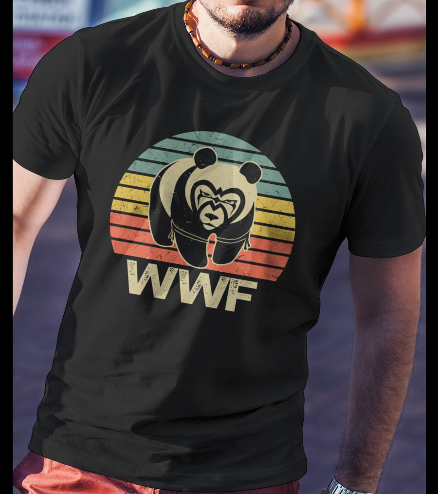 WWF Retro Striped Panda T-Shirt