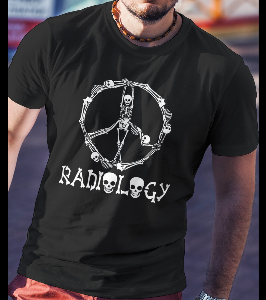 Radiology Peace Skeleton T-Shirt