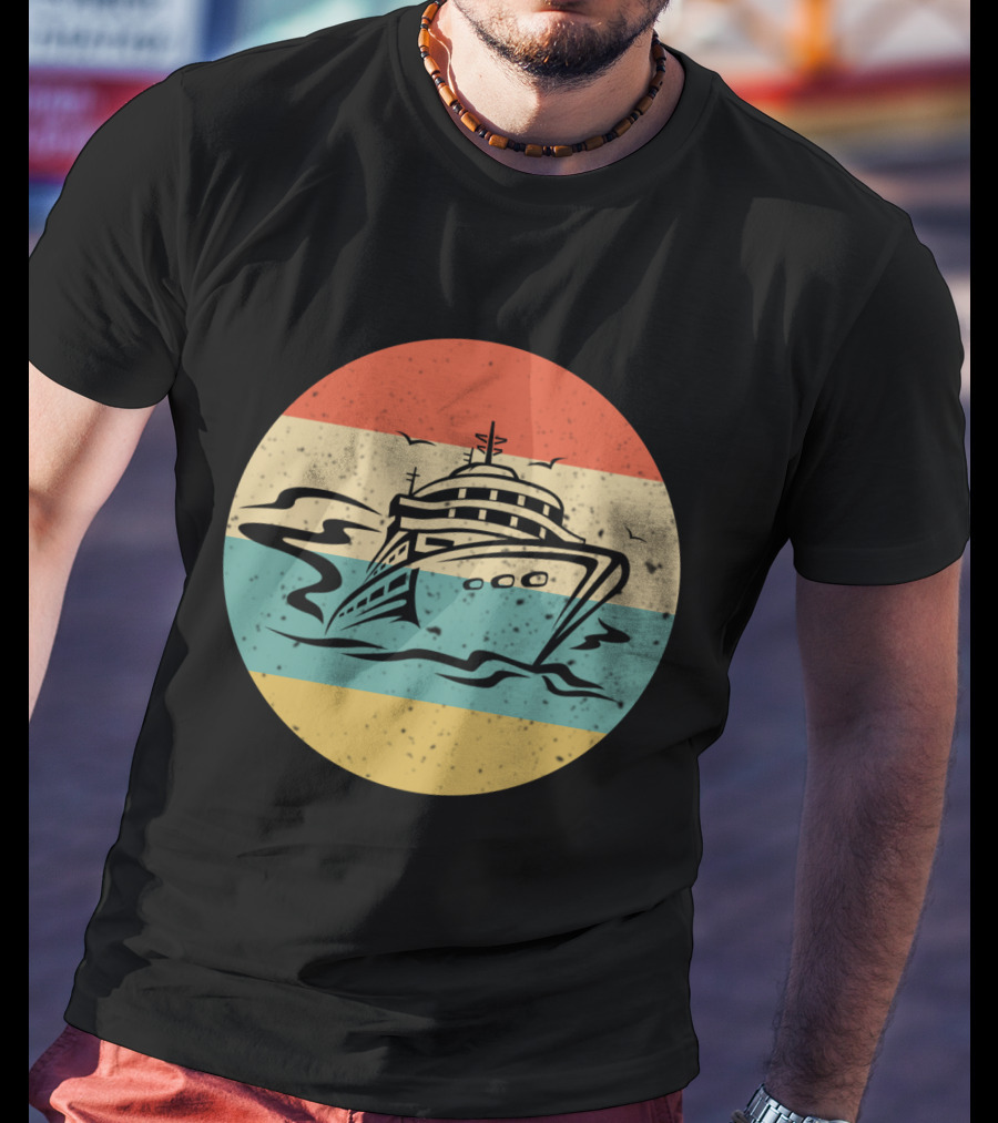 Retro Cruise Ship Vintage Ocean Adventure T-Shirt