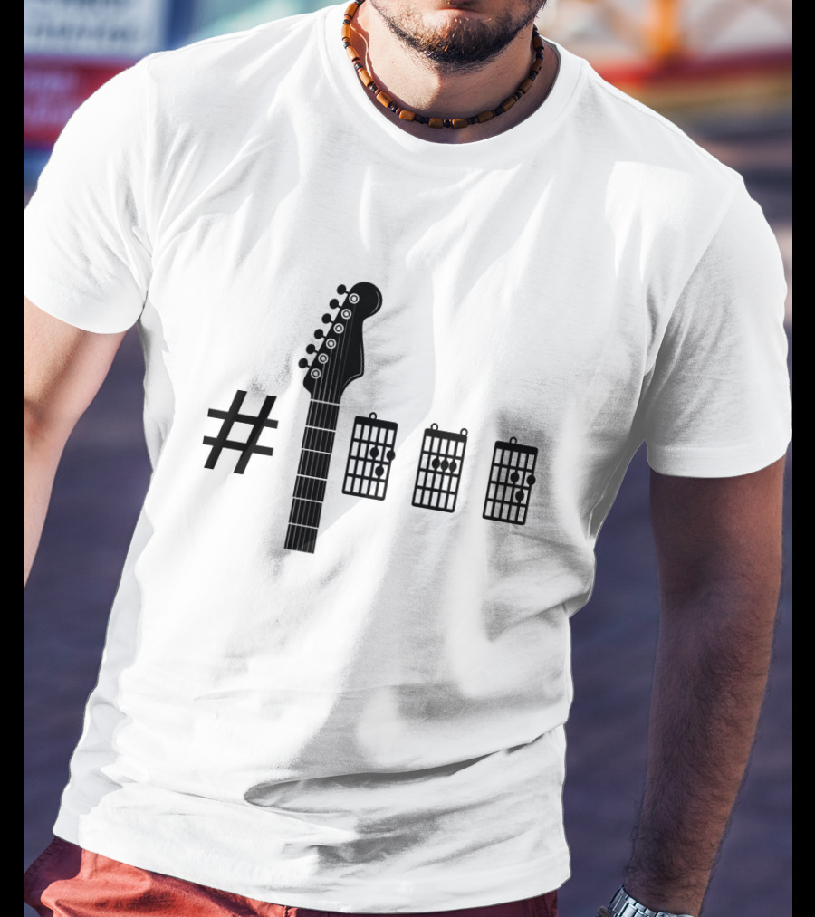Number 1 Dad Guitar Chord Player T-Shirt