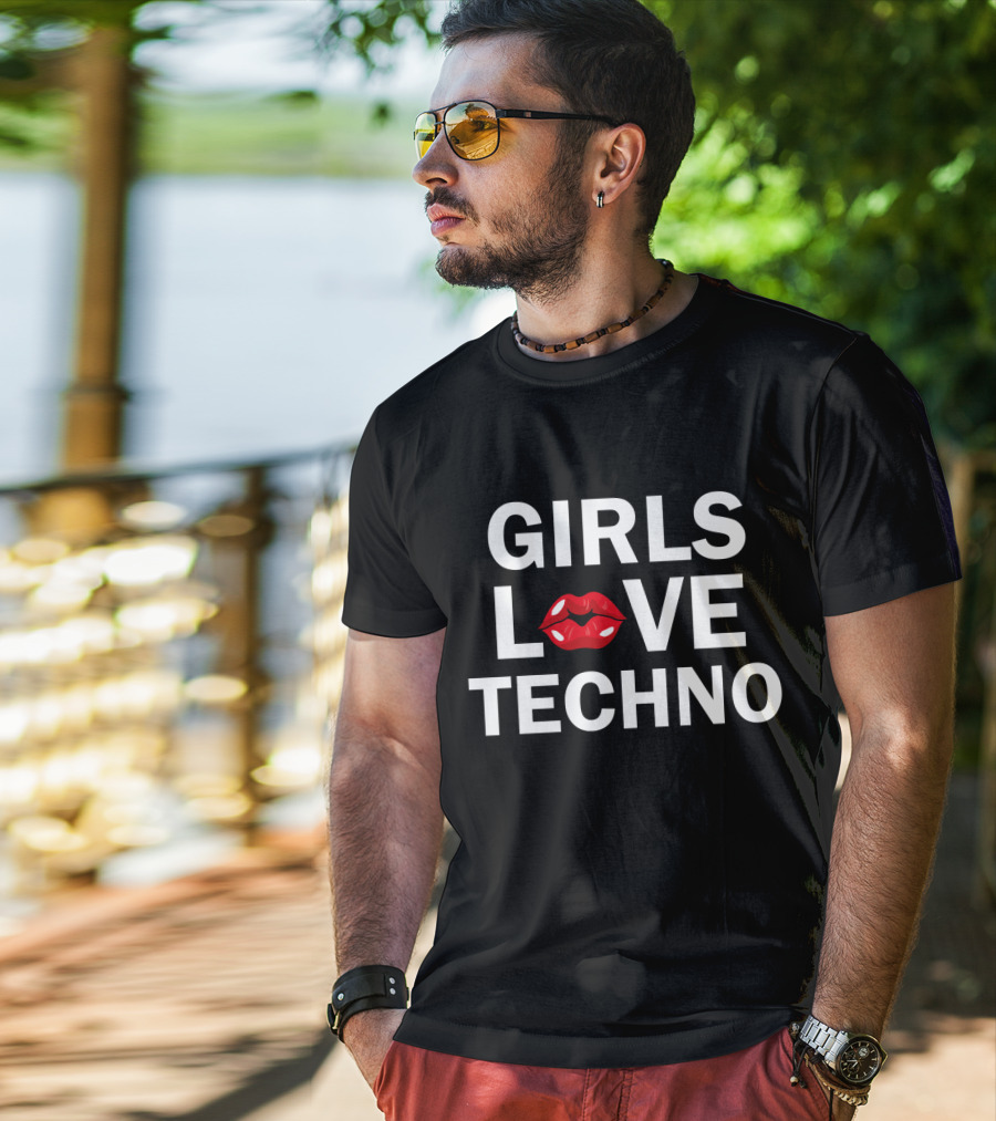 Girls Love Techno Lips T-Shirt