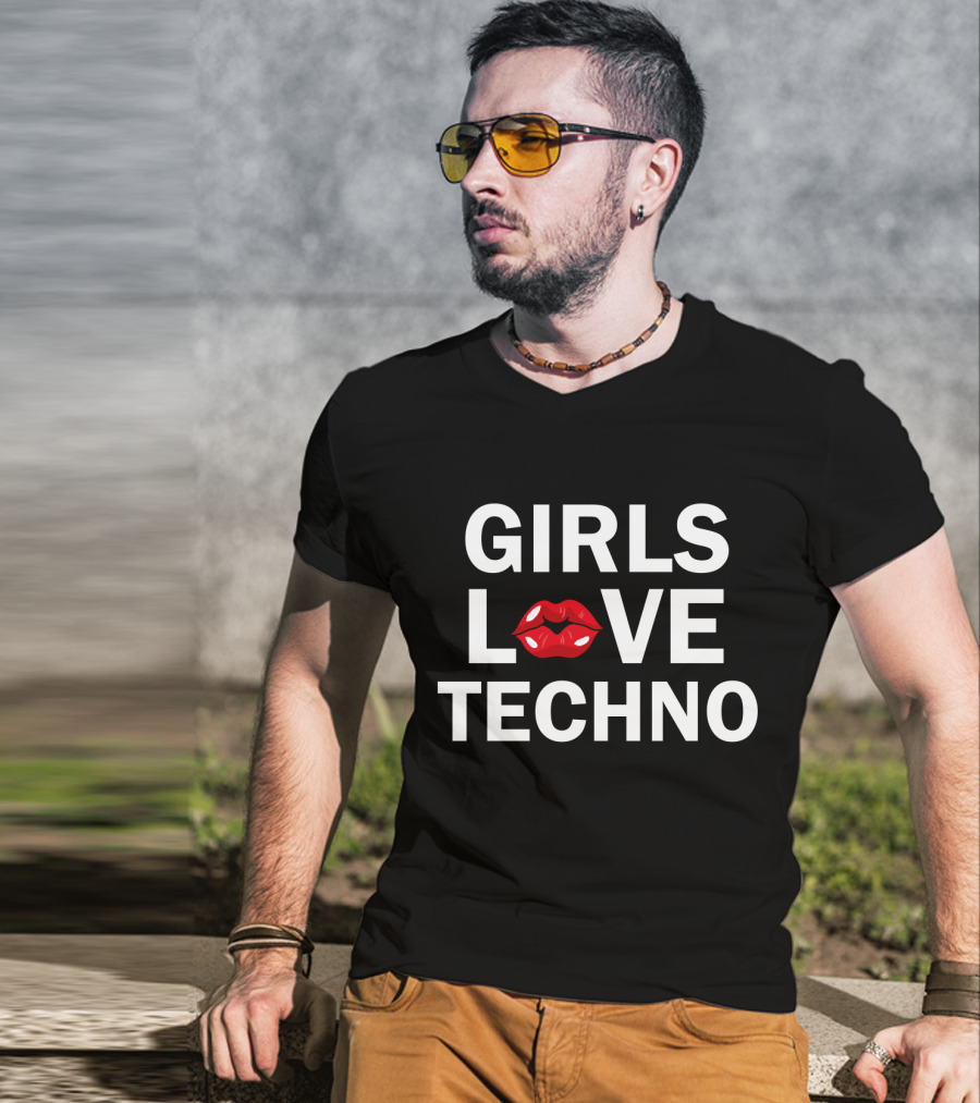 Girls Love Techno Lips T-Shirt