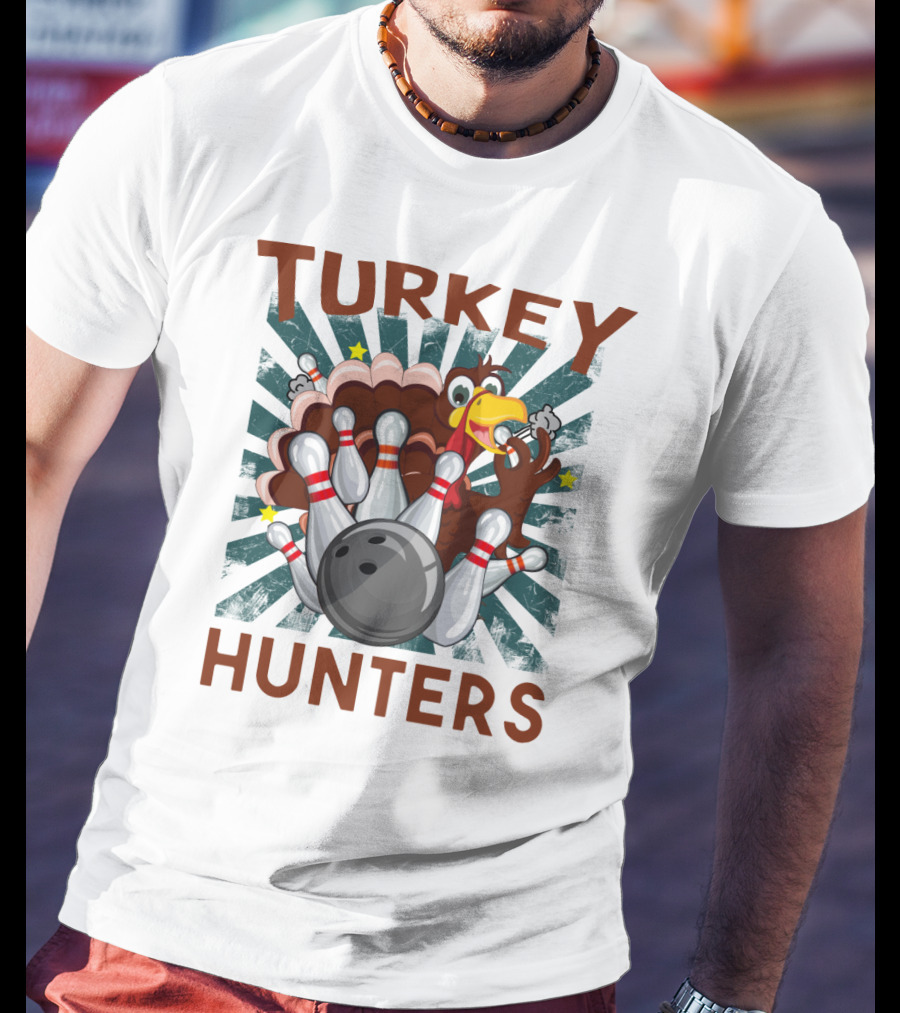 Turkey Bowling Pins Hunters Strikes T-Shirt