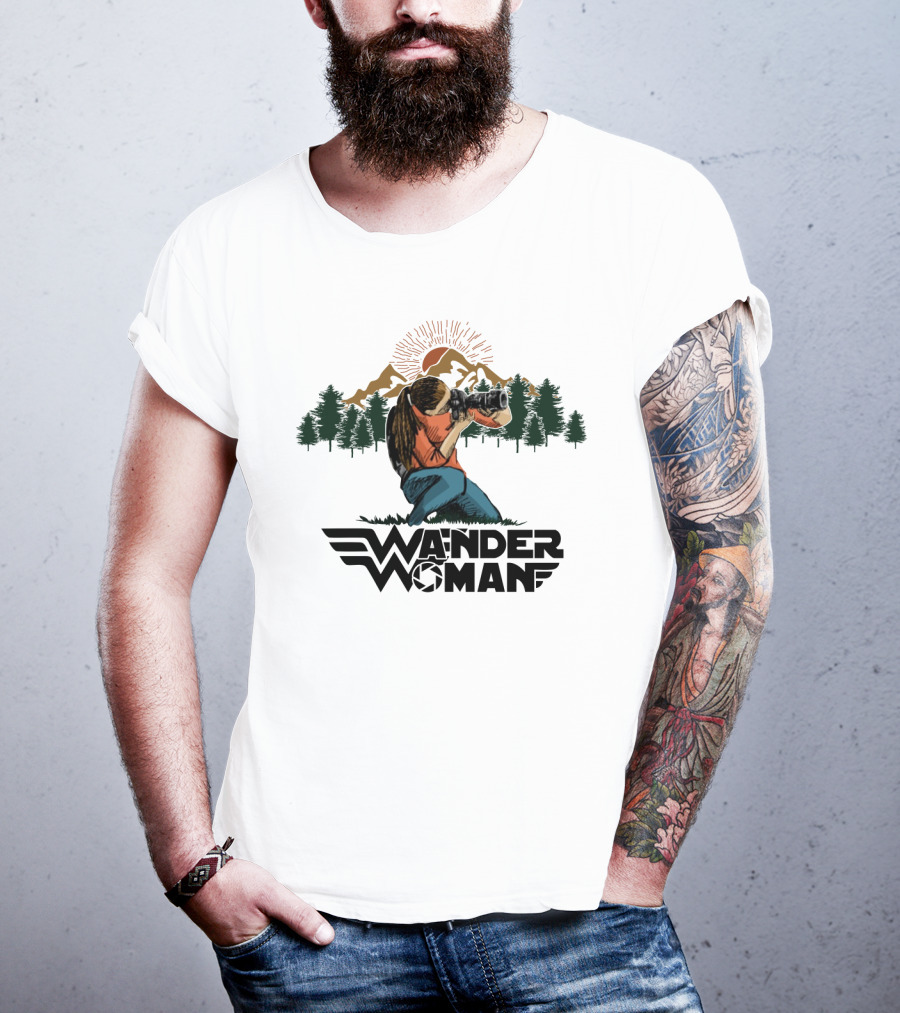 Wander Woman Photographer Adventure Forest Mountain T-Shirt