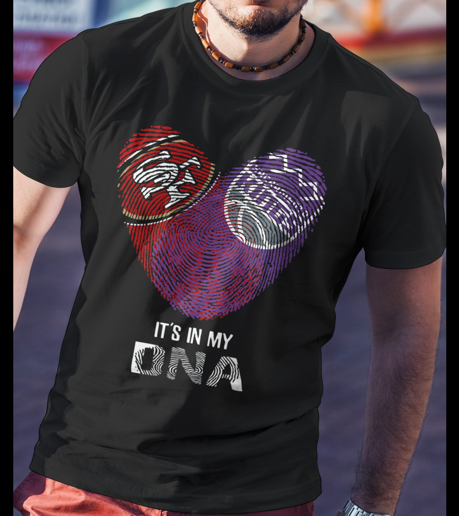 49Ers Sacramento Kings Heart Fingerprint It's In My DNA T-Shirt