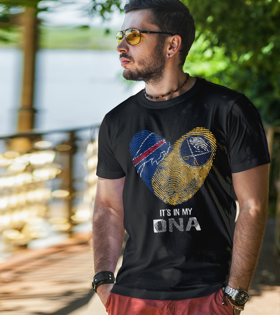 Bills Sabres Heart Fingerprint It's In My DNA T-Shirt